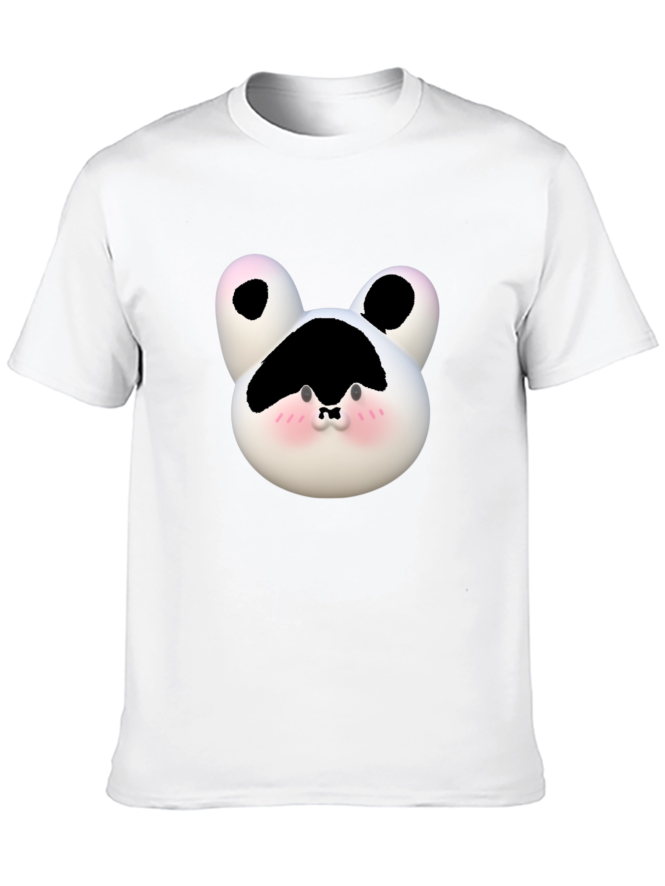 Black Cute Cartoon Cow Face Black T-Shirt view 10