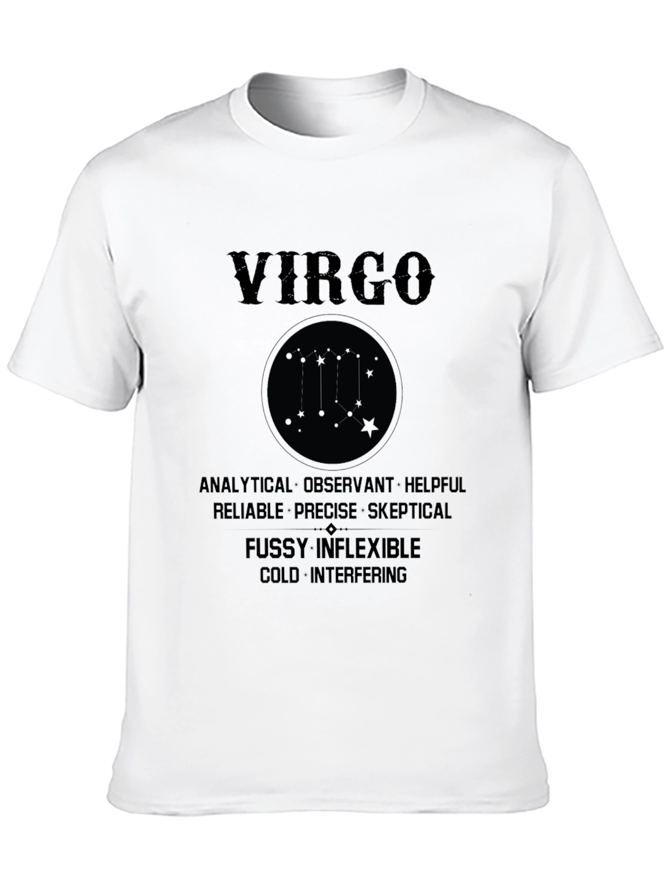 Black Virgo Zodiac Sign T-Shirt view 10
