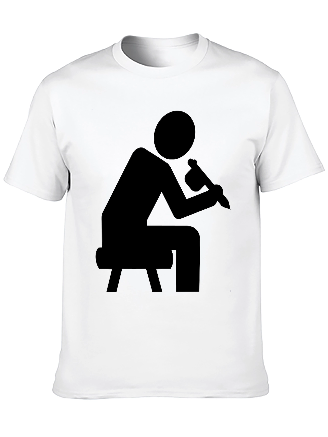 Black Painter Pictogram Graphic Tee - Black Unisex Shirt view 10