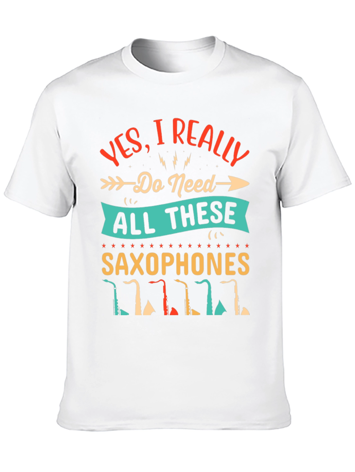 Black Saxophone Lover T-Shirt - I Need All These Saxophones! view 10