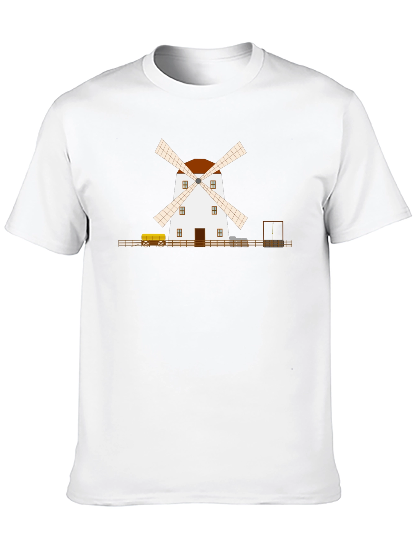 Black Windmill Graphic T-Shirt - Black Cotton Tee view 10