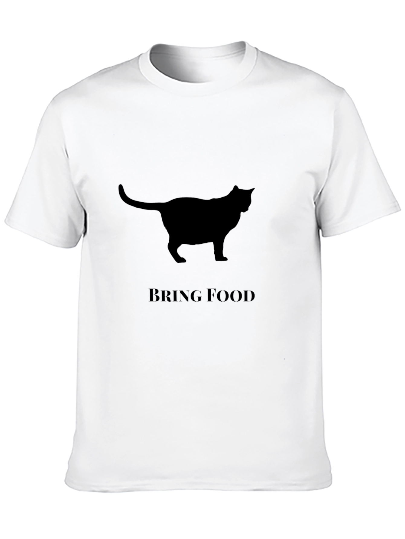 Black Cat Silhouette "Bring Food" Graphic T-Shirt view 10