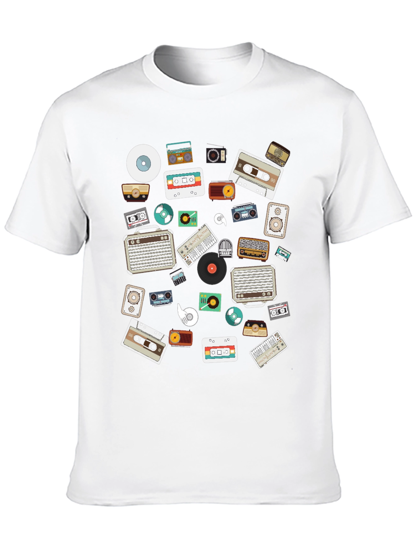 Black Retro Music Lover's Black Graphic Tee view 10