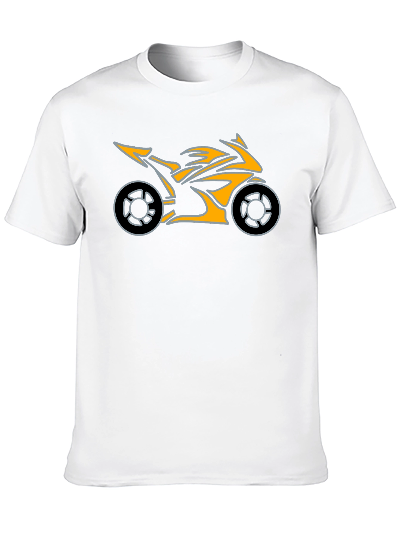 Black Motorcycle Graphic Tee - Black Cotton T-Shirt view 10