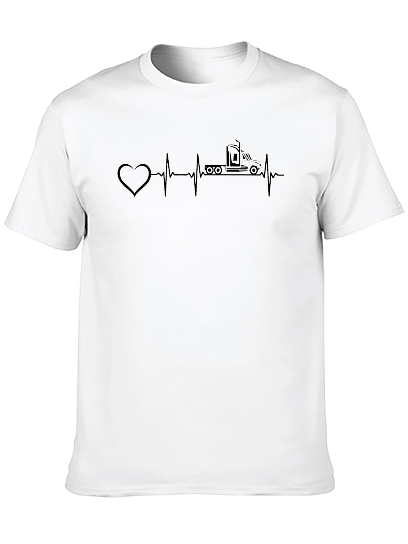 Trucker Heartbeat Graphic Tee - Black - 10