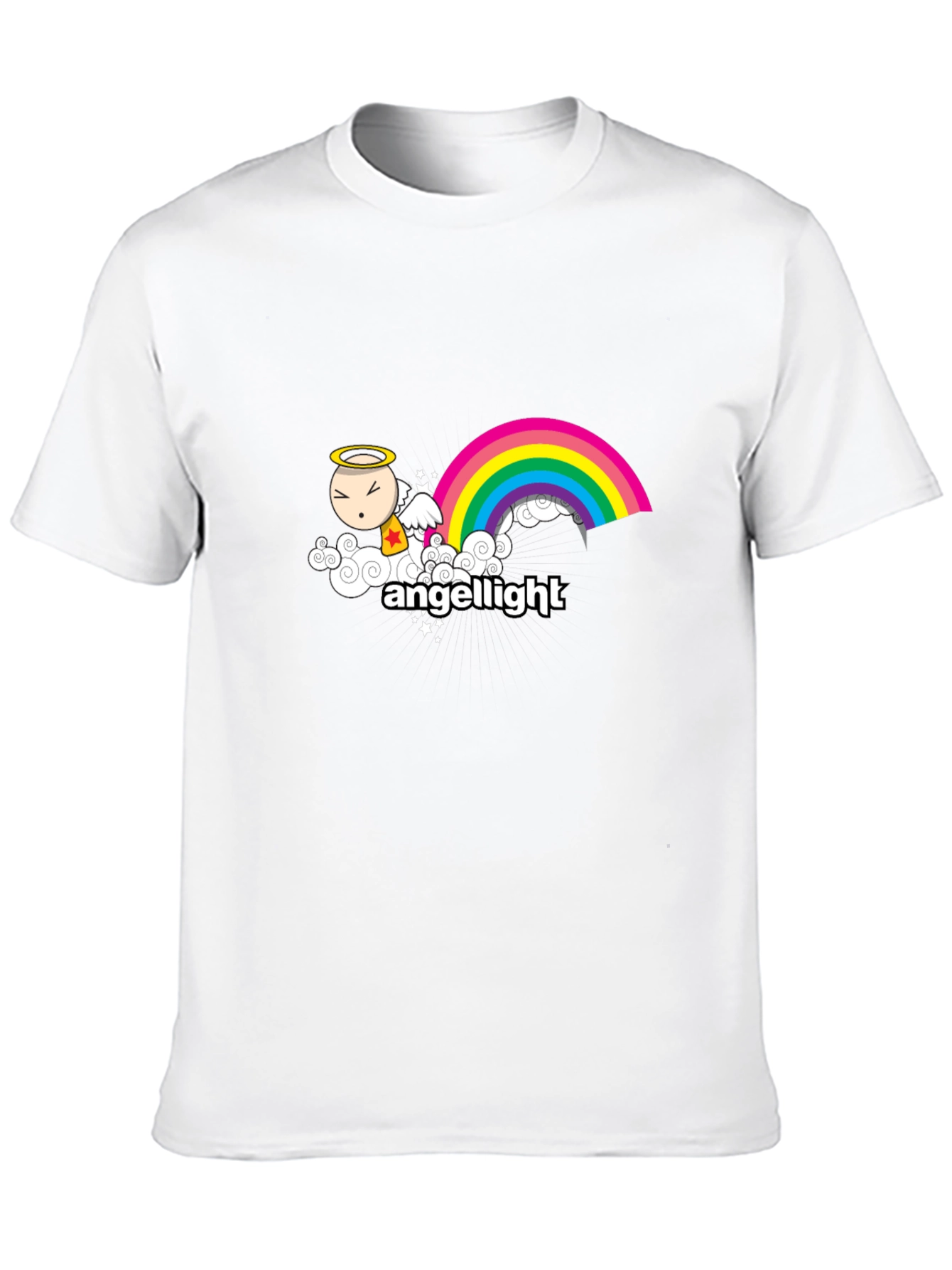 Black Angellight Graphic T-Shirt - Black Crew Neck Tee view 10