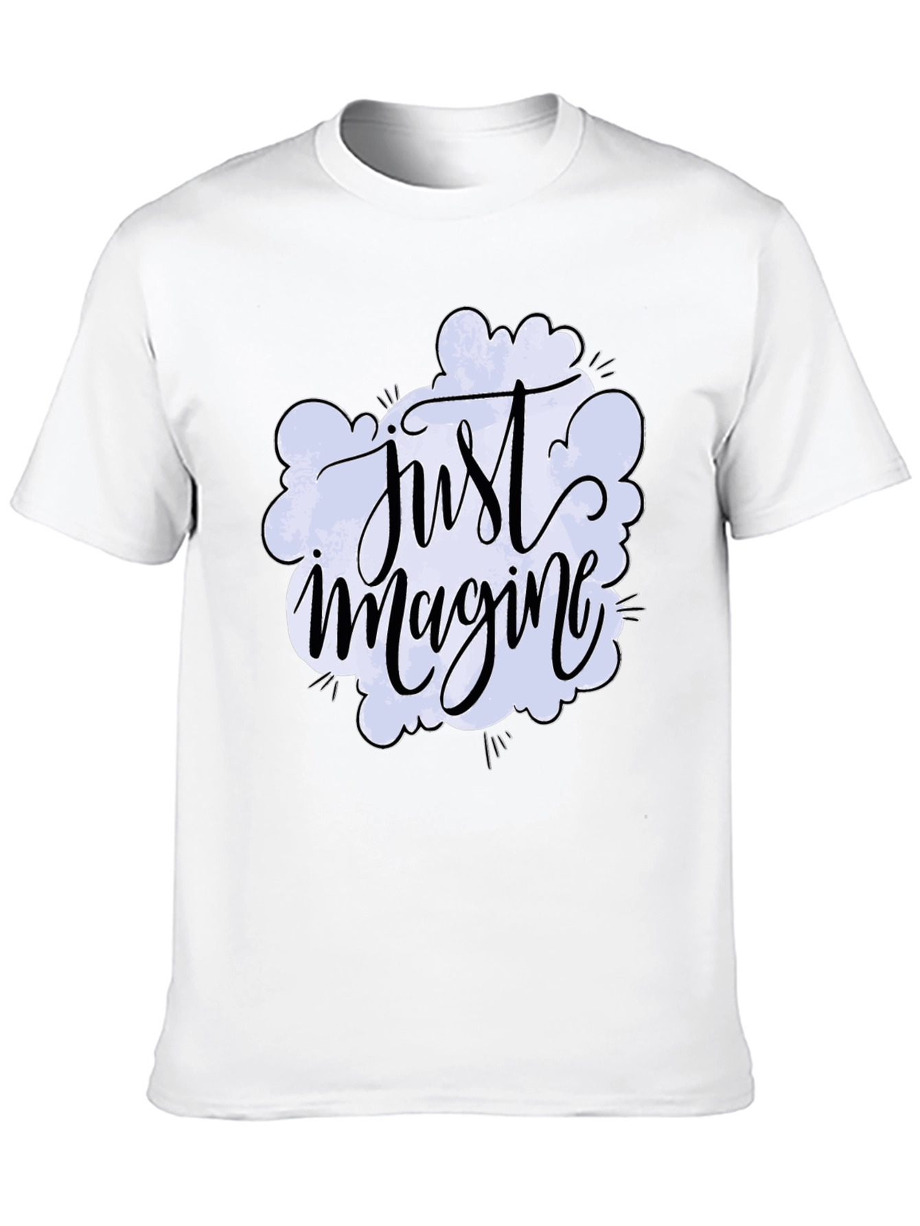 Black Just Imagine Graphic Tee - Crew Neck Soft Cotton Blend view 10