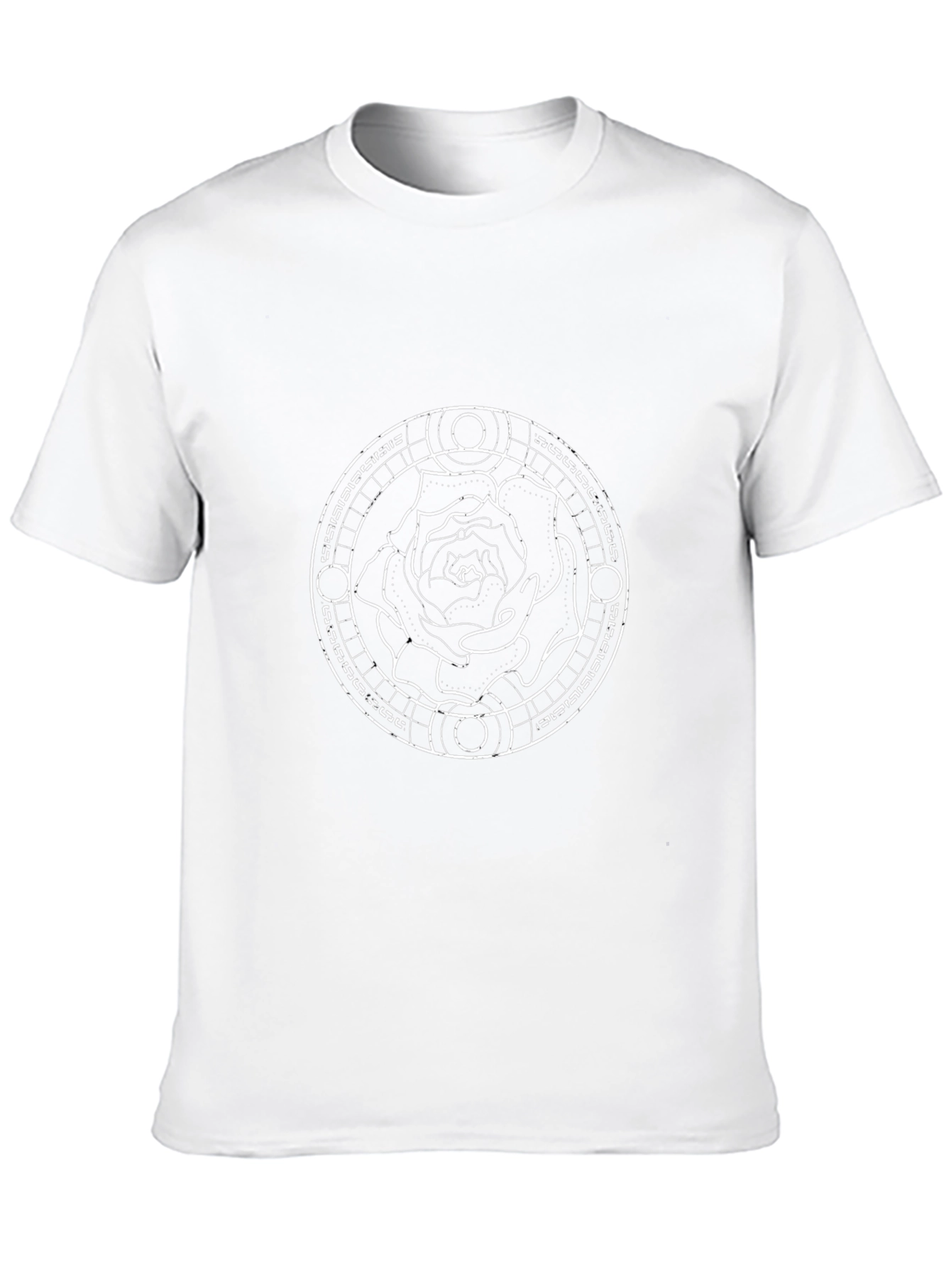 Black Black T-Shirt with Rose Circle Graphic view 10