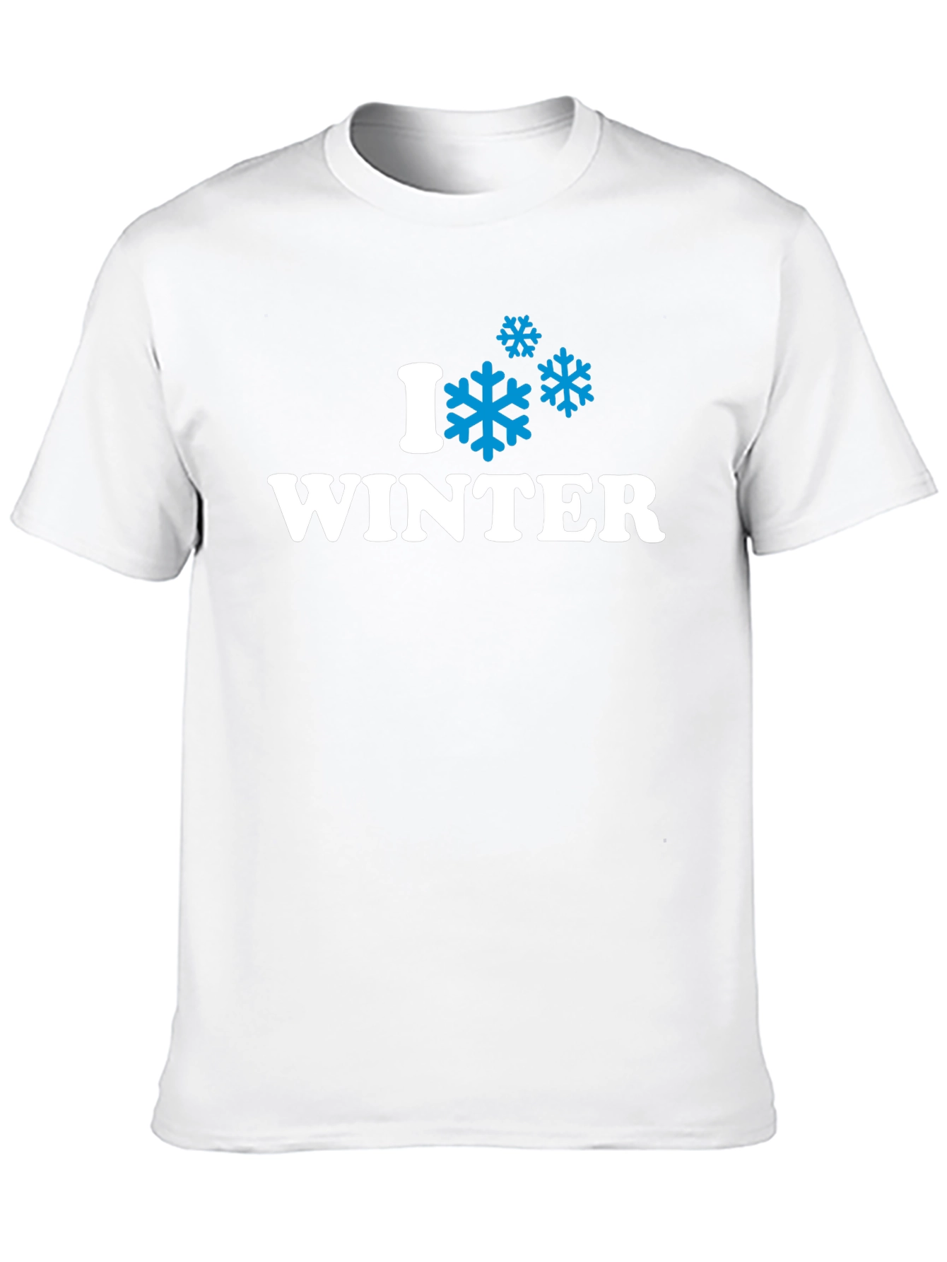 Black I Love Winter Snowflake T-Shirt - Black Cotton Blend view 10