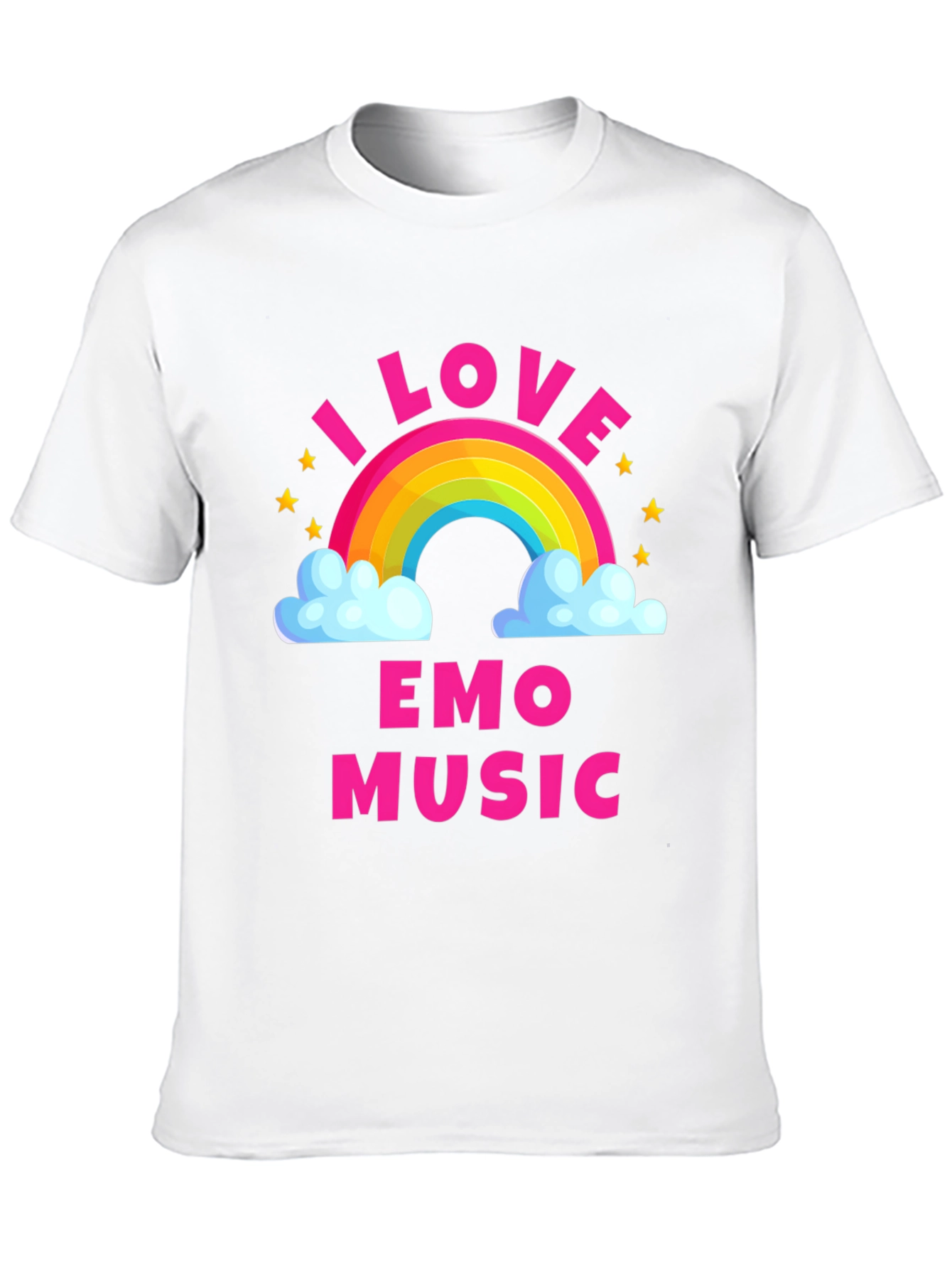 Black I Love Emo Music Rainbow T-Shirt view 10
