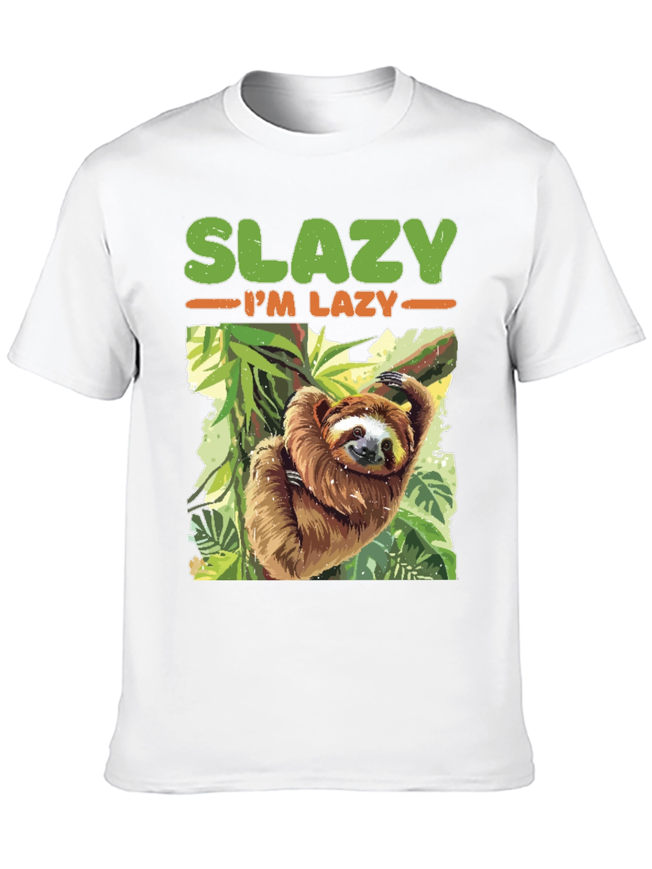 Black Slazy I'm Lazy Sloth T-Shirt view 10