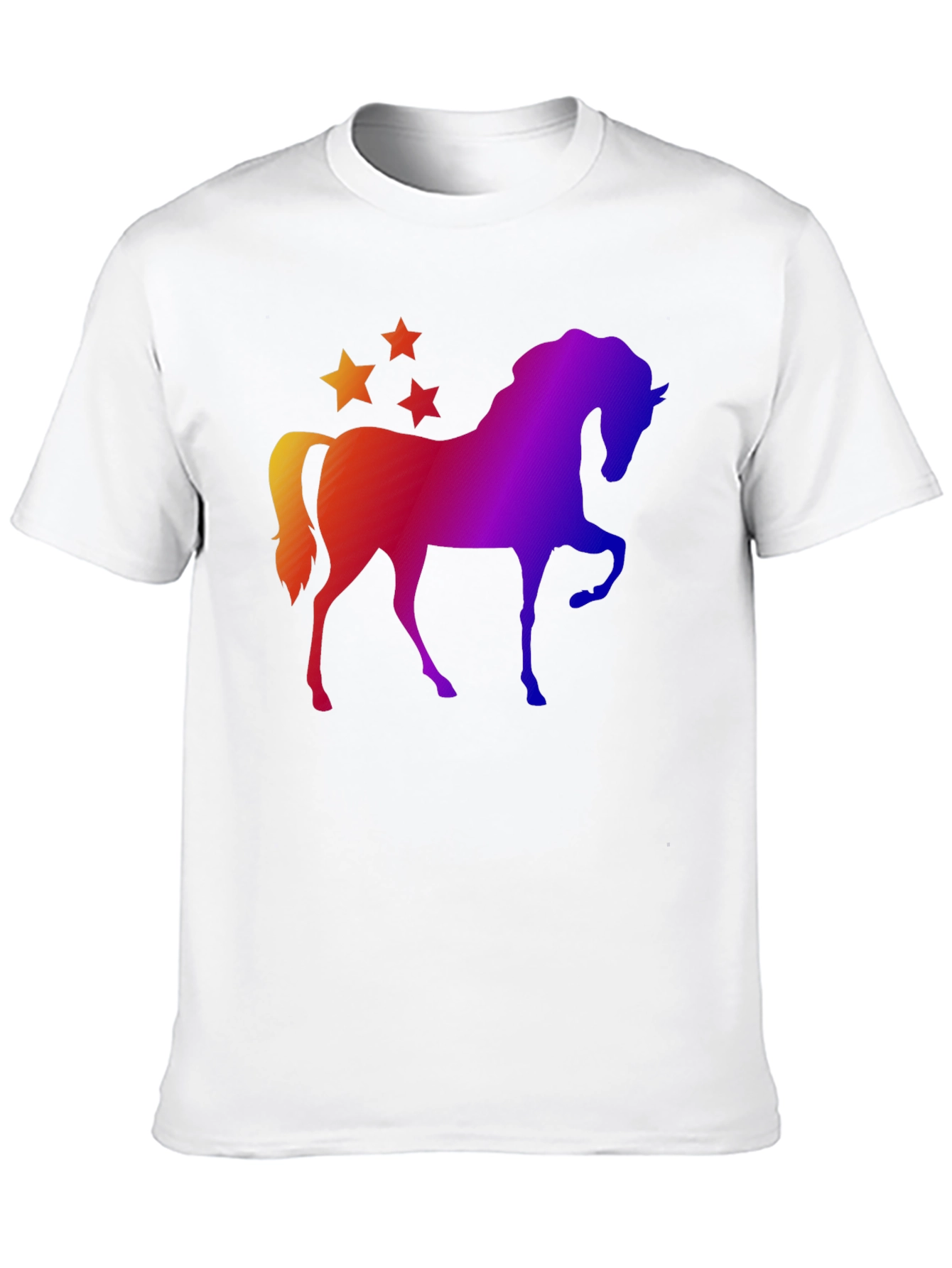 Black Rainbow Horse and Stars Graphic Tee view 10