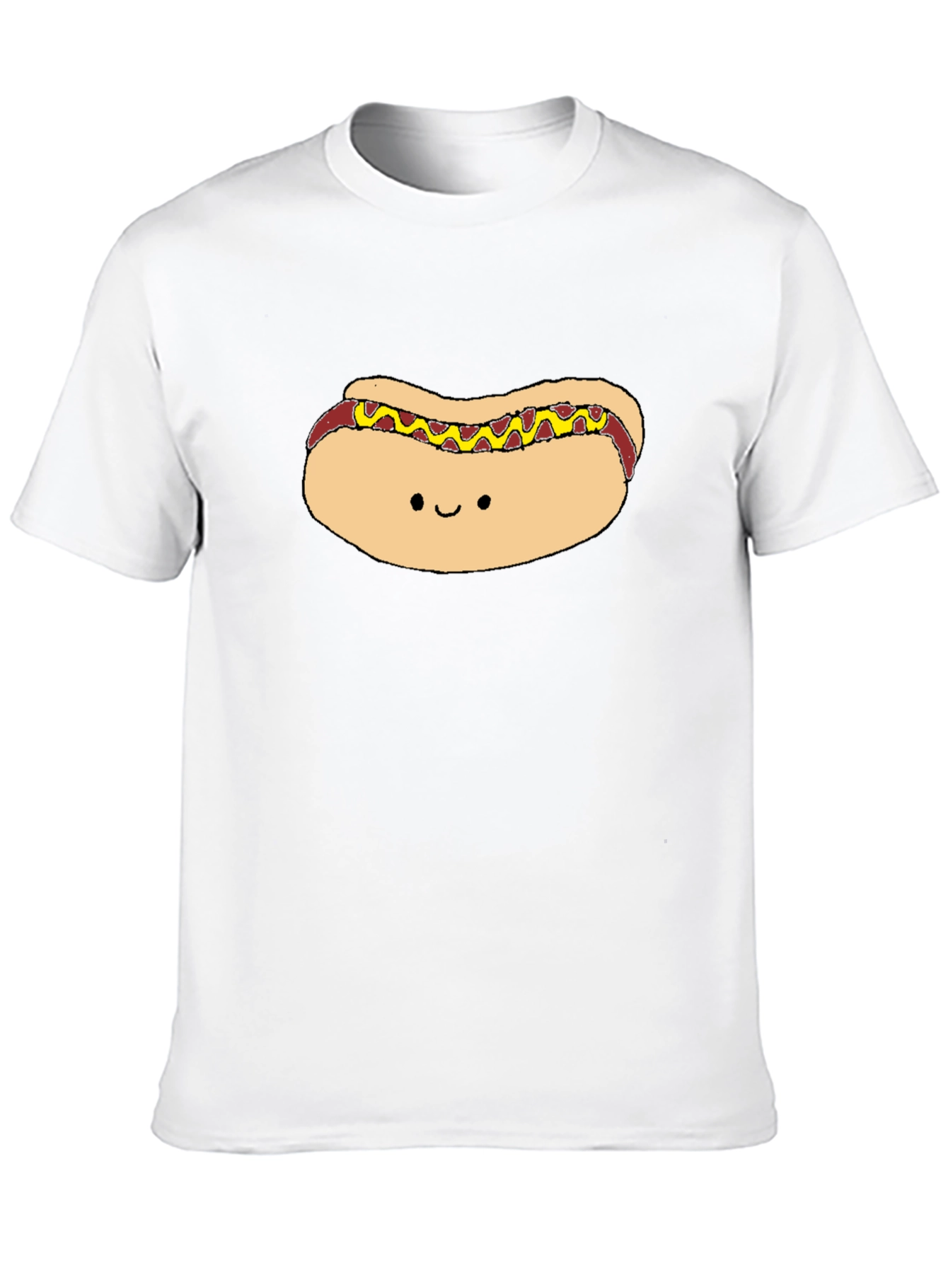 Black Cute Hotdog Graphic Black T-Shirt view 10