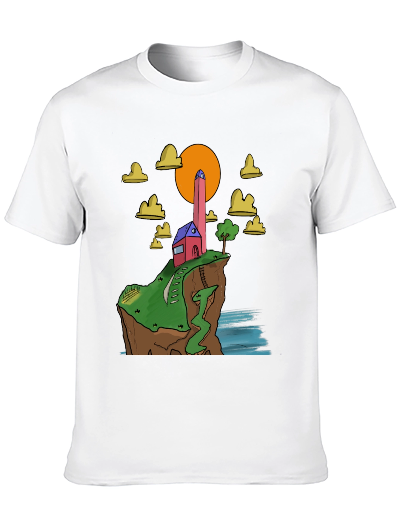 Black Cliffside Cartoon Tee view 10