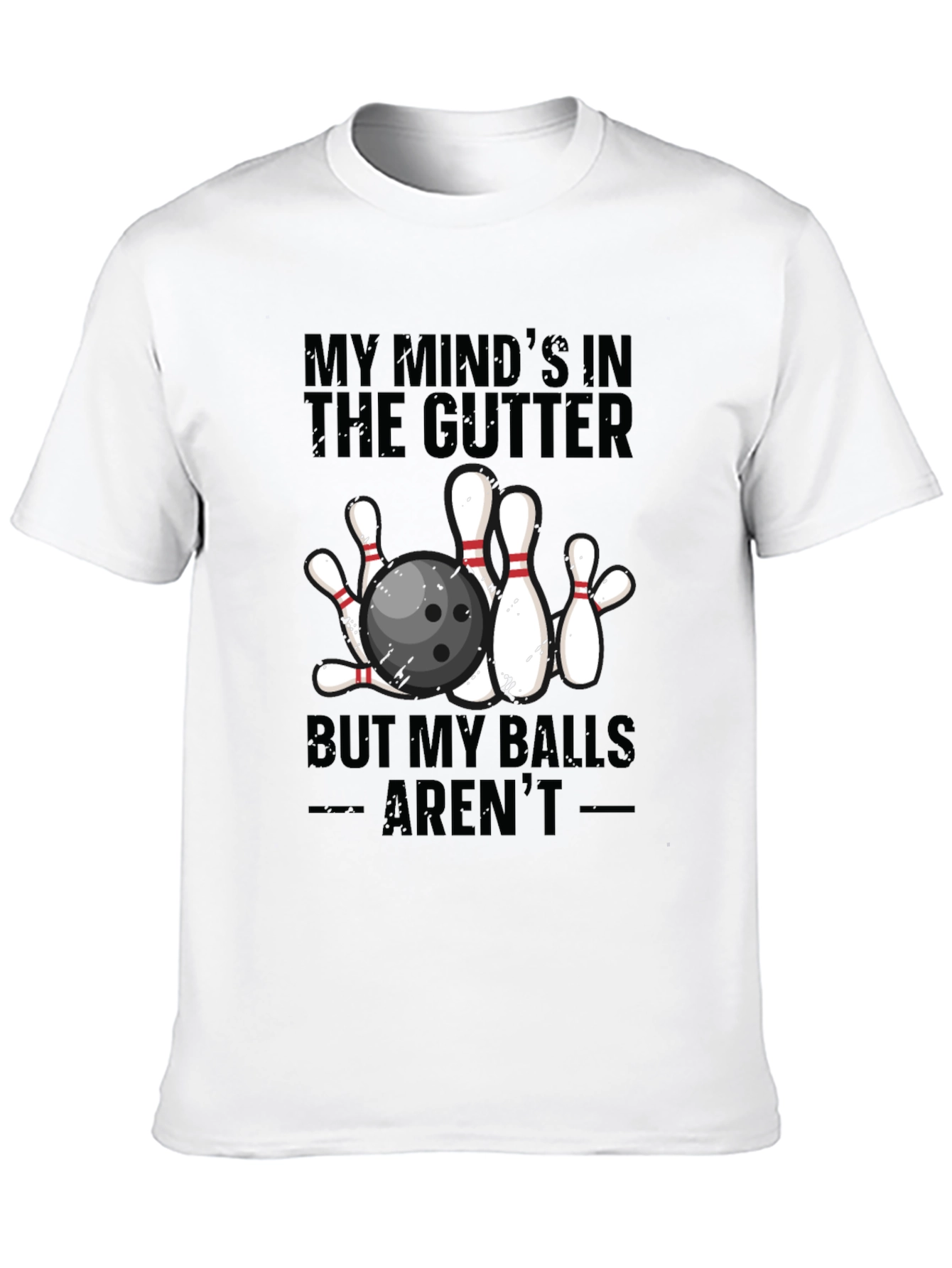 Black Bowling Humor Graphic Tee - Mind in the Gutter view 10