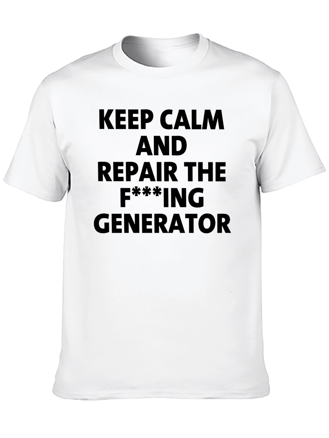Black Keep Calm Repair Generator Novelty T-Shirt view 10