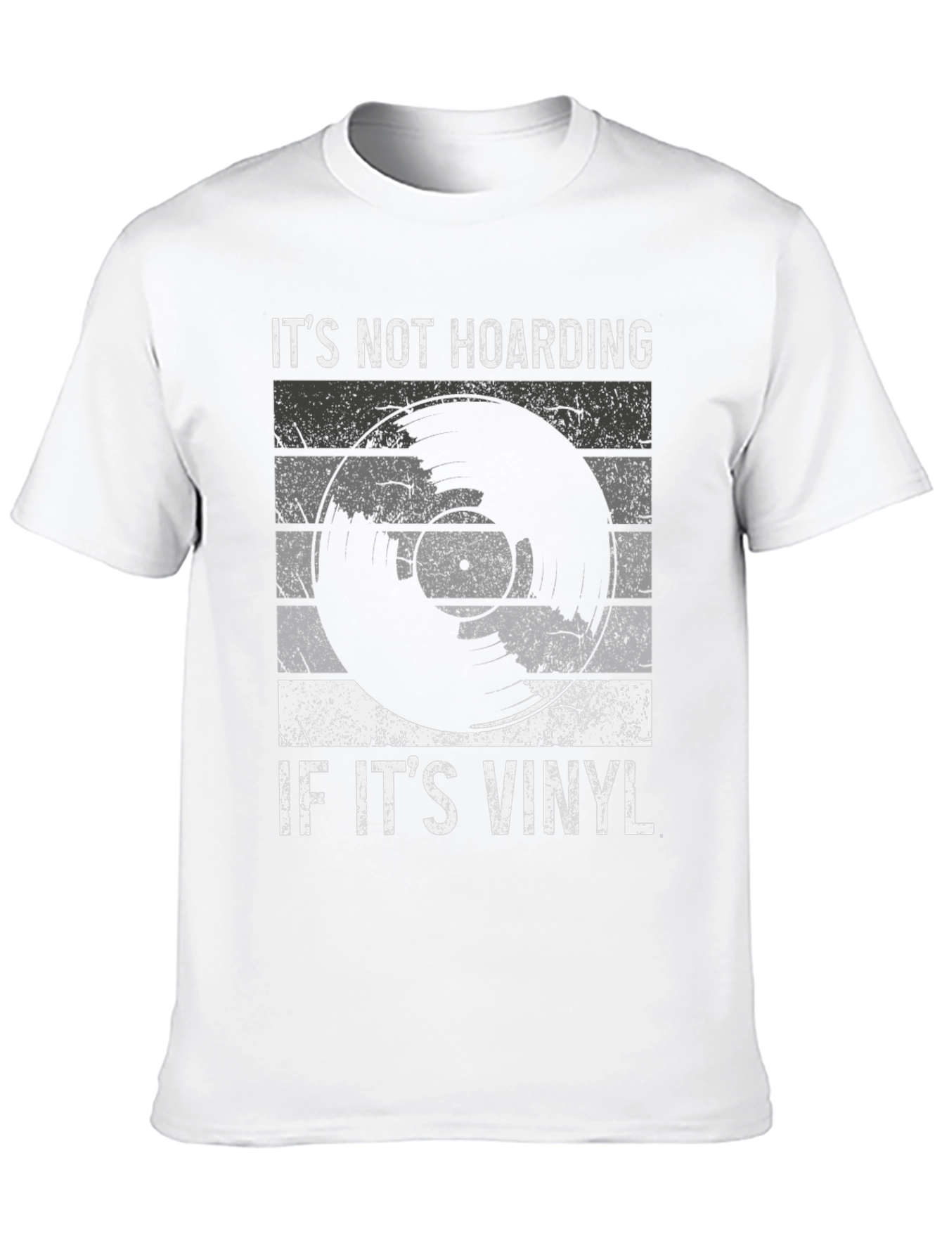 Black It's Not Hoarding If It's Vinyl T-Shirt view 10