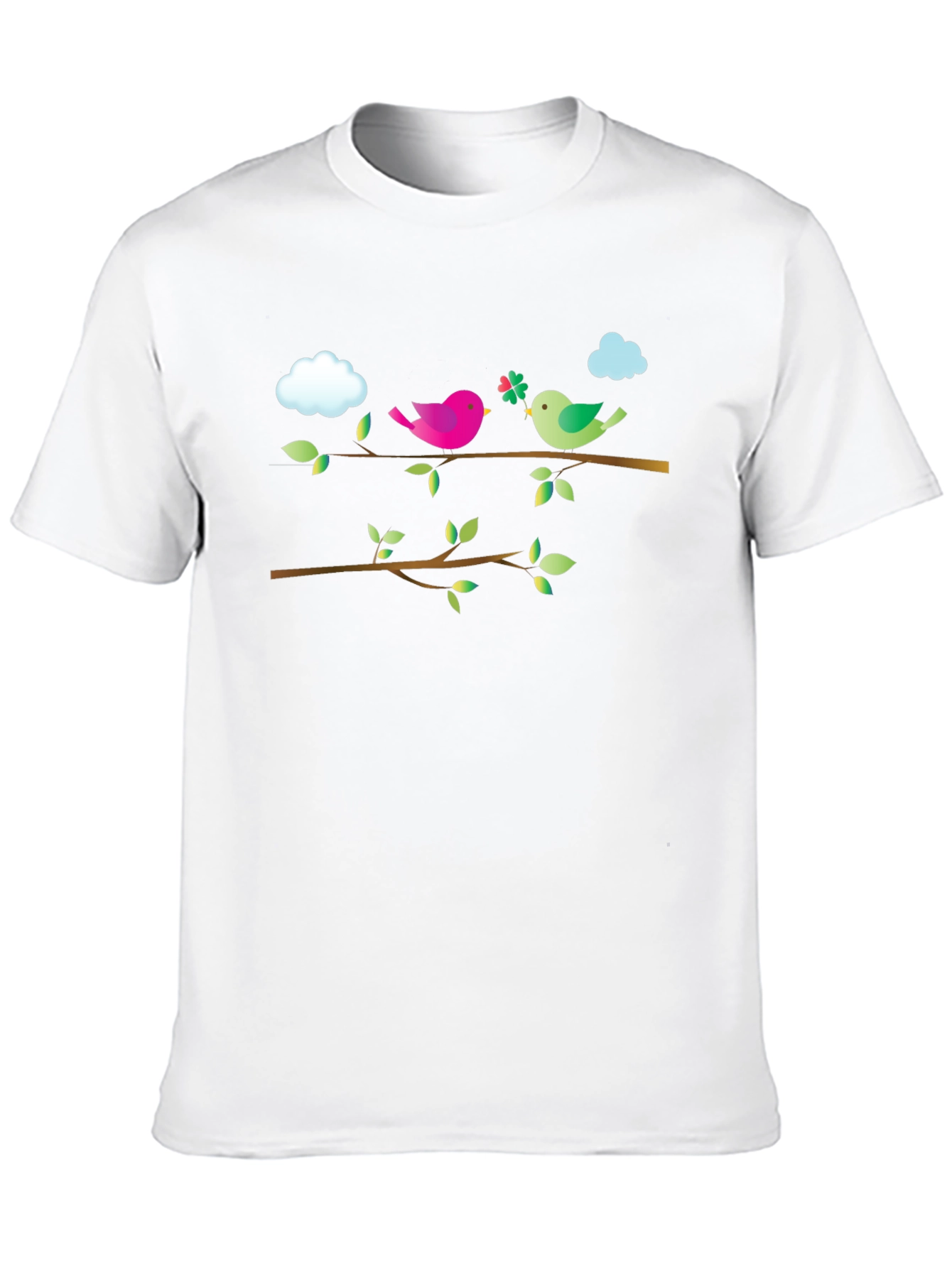 Black Birds on Branch Black T-Shirt view 10