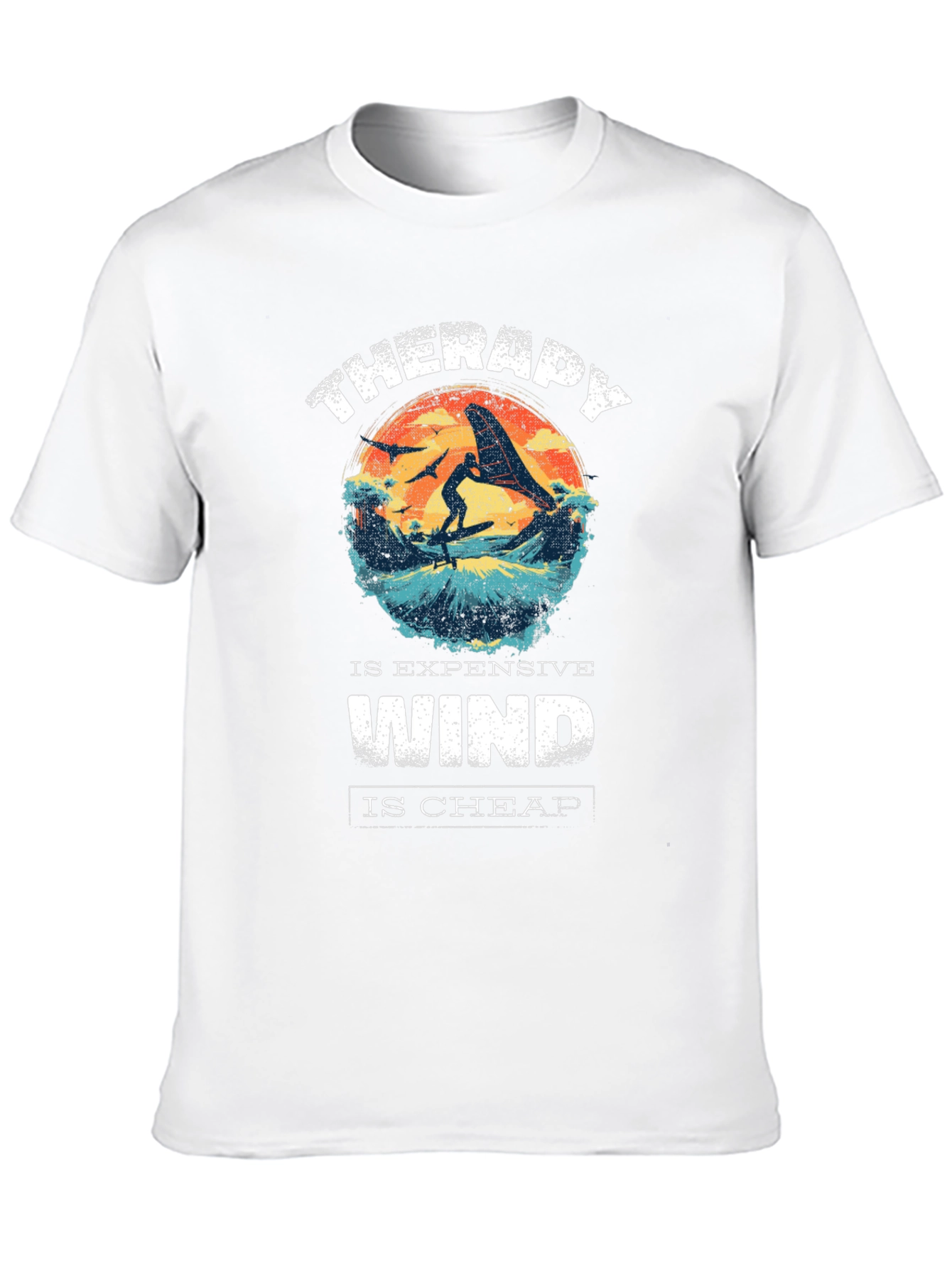 Black Therapy is Expensive Wind is Cheap Graphic T-Shirt view 10