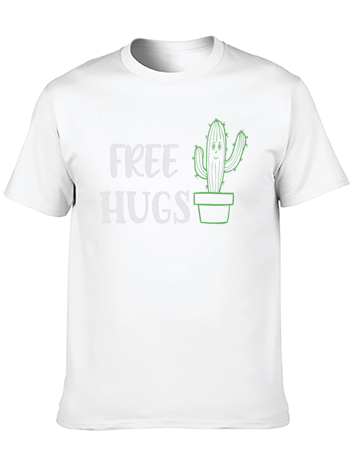 Black Free Hugs Cactus Graphic Tee - Black Cotton T-Shirt view 10