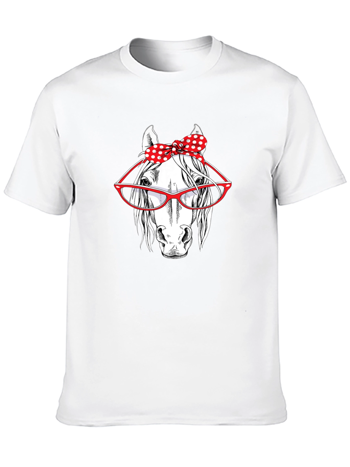 Black Horse with Glasses Graphic T-Shirt view 10