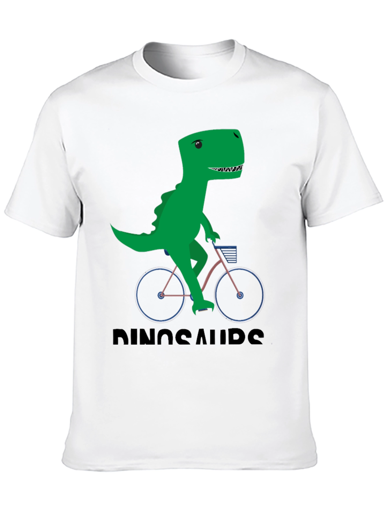 Black Dinosaur Riding Bike Graphic T-Shirt view 10