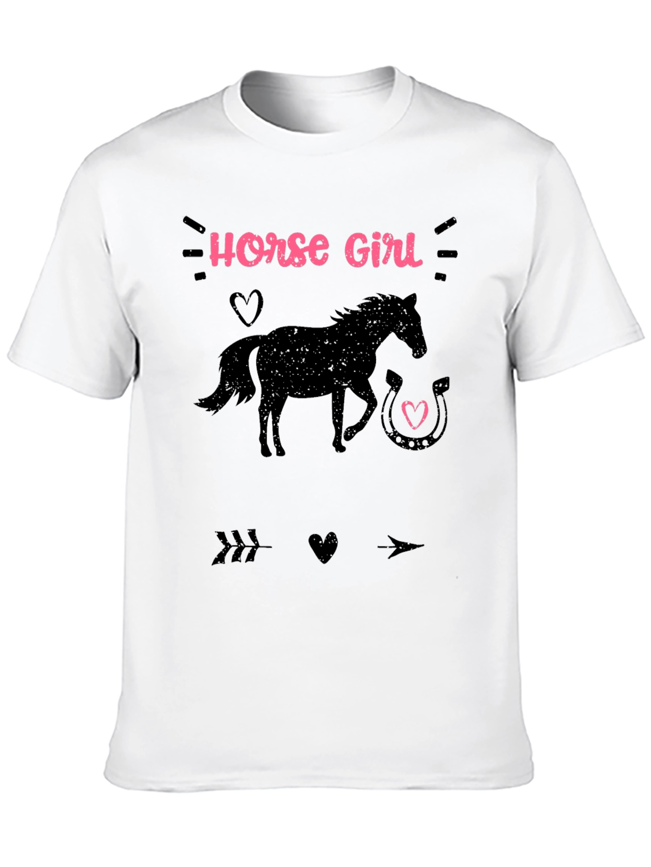 Black Horse Girl Graphic T-Shirt view 10