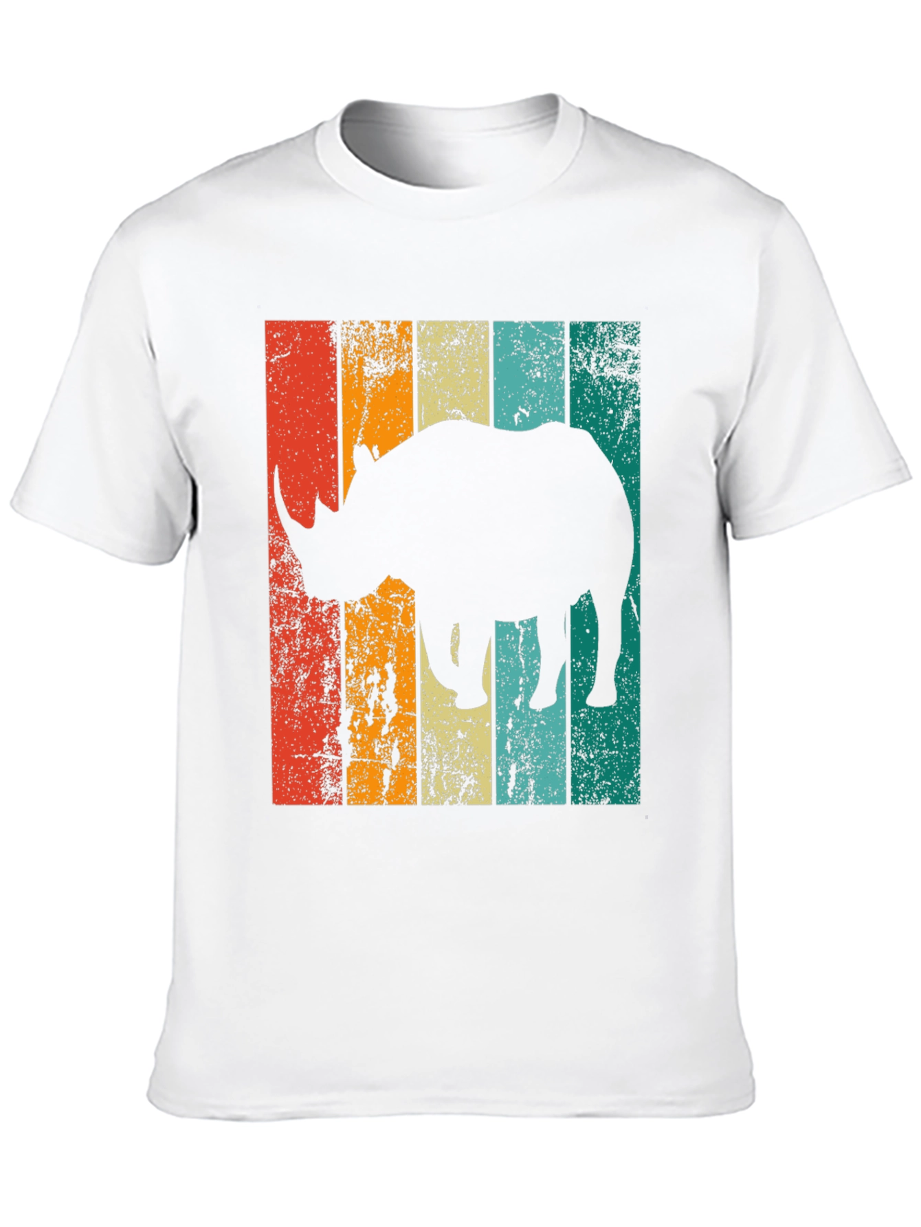 Black Retro Rhino Graphic T-Shirt - Vintage Style Men's Tee view 10