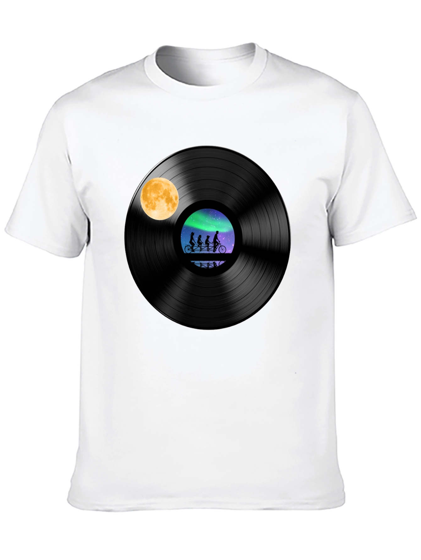 Vinyl Record Bike Ride Graphic Tee - 10