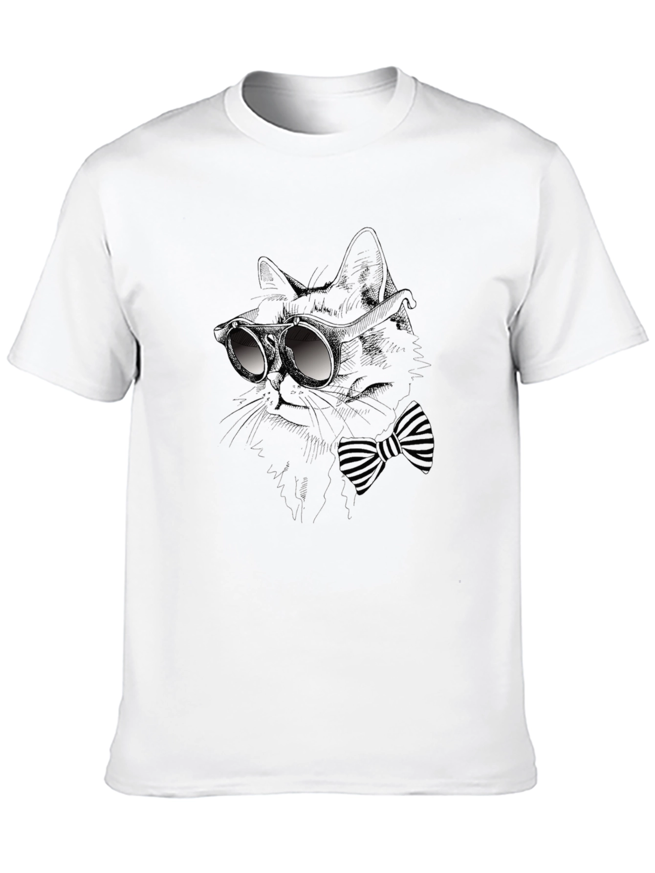 Black Cool Cat Tee - Black T-Shirt with Bow Tie & Shades view 10