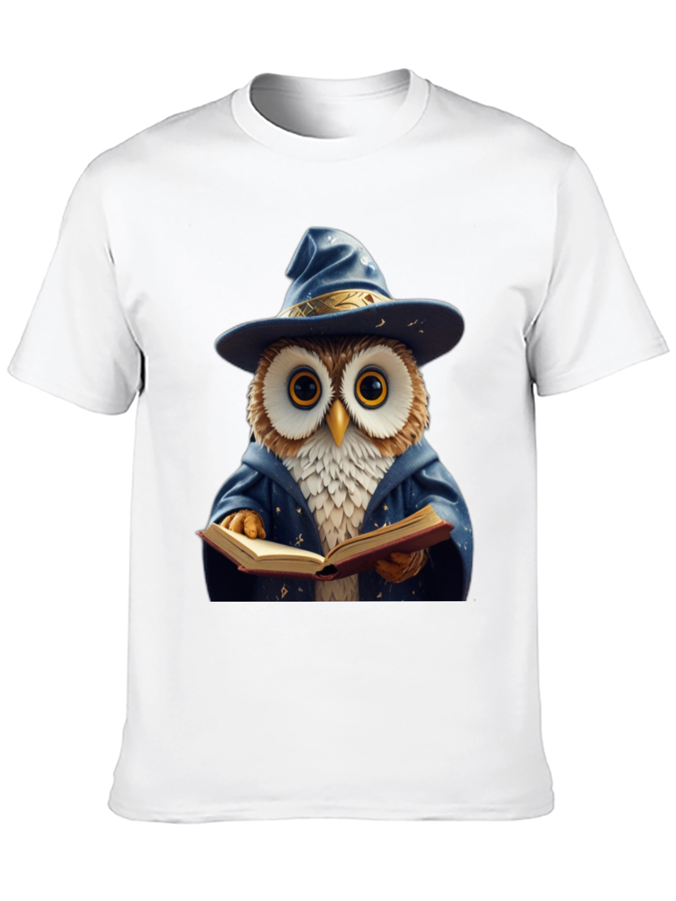 Black Wizard Owl T-Shirt - Funny Bookworm Tee view 10