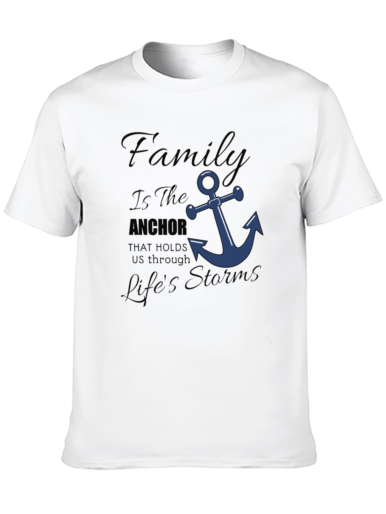 Black Family Anchor T-Shirt - Holds You Through Life's Storms! view 10