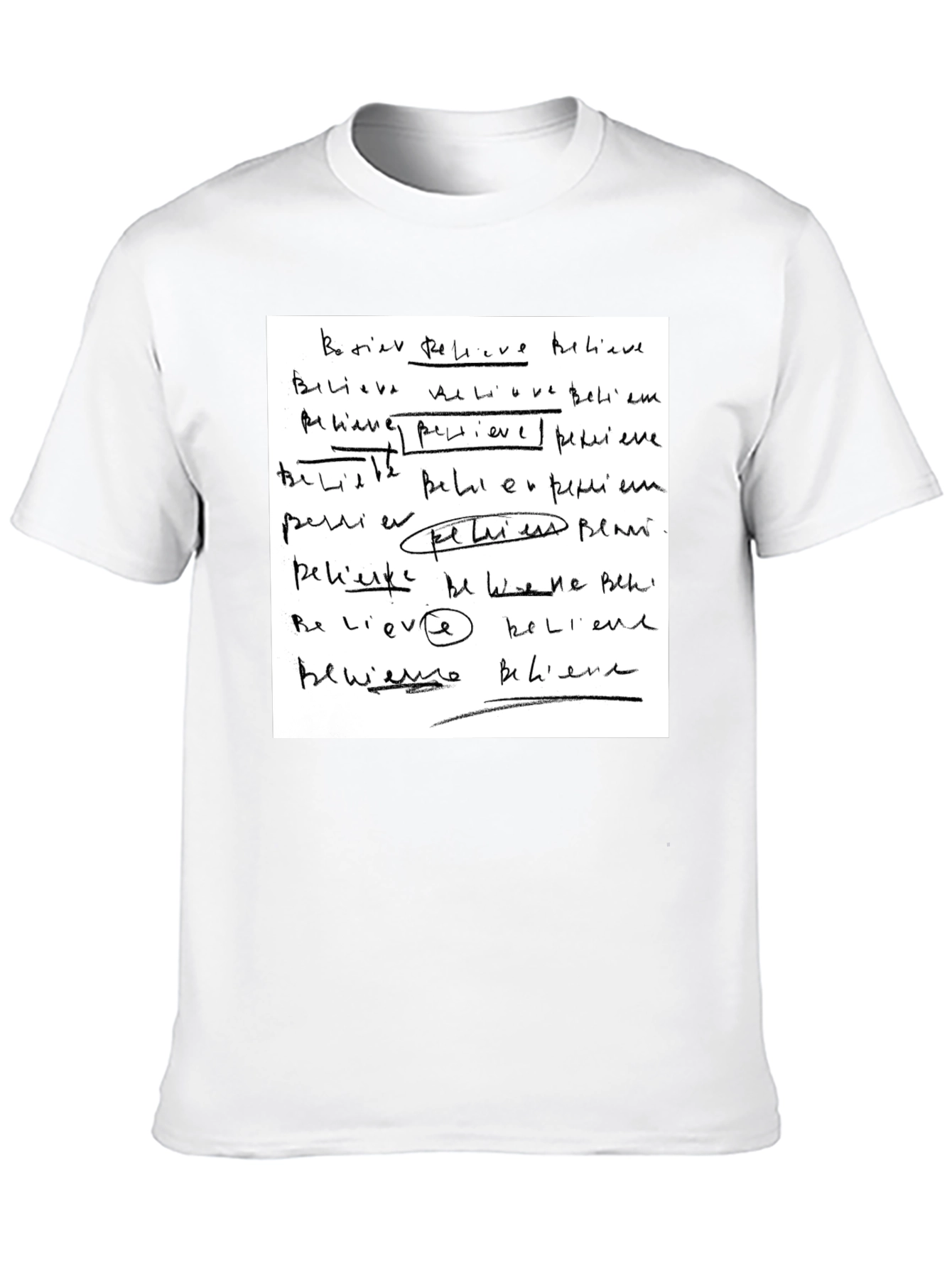 Black Believe Handwriting Graphic T-Shirt view 10