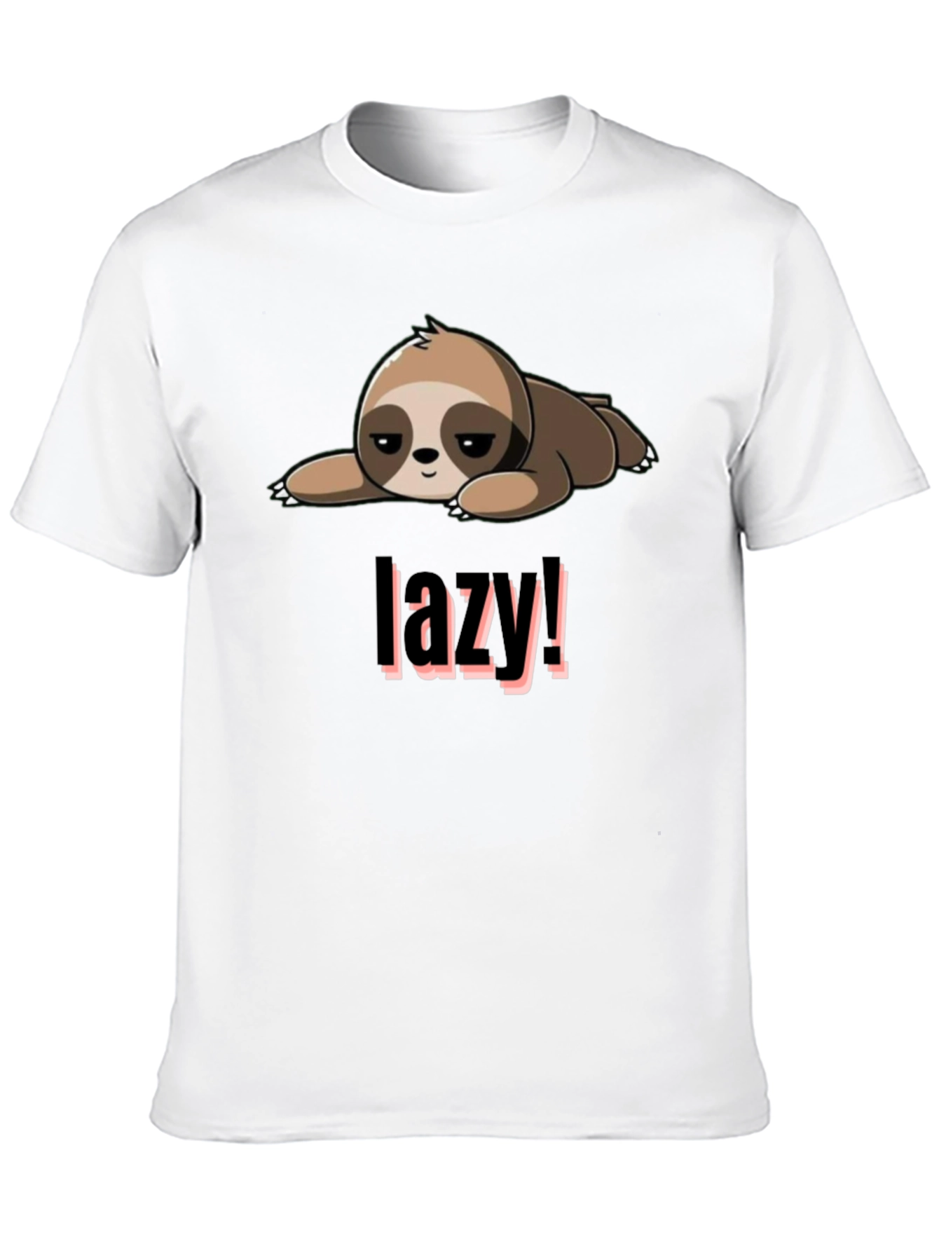 Black Lazy Sloth Graphic Tee - Black Cotton Blend view 10