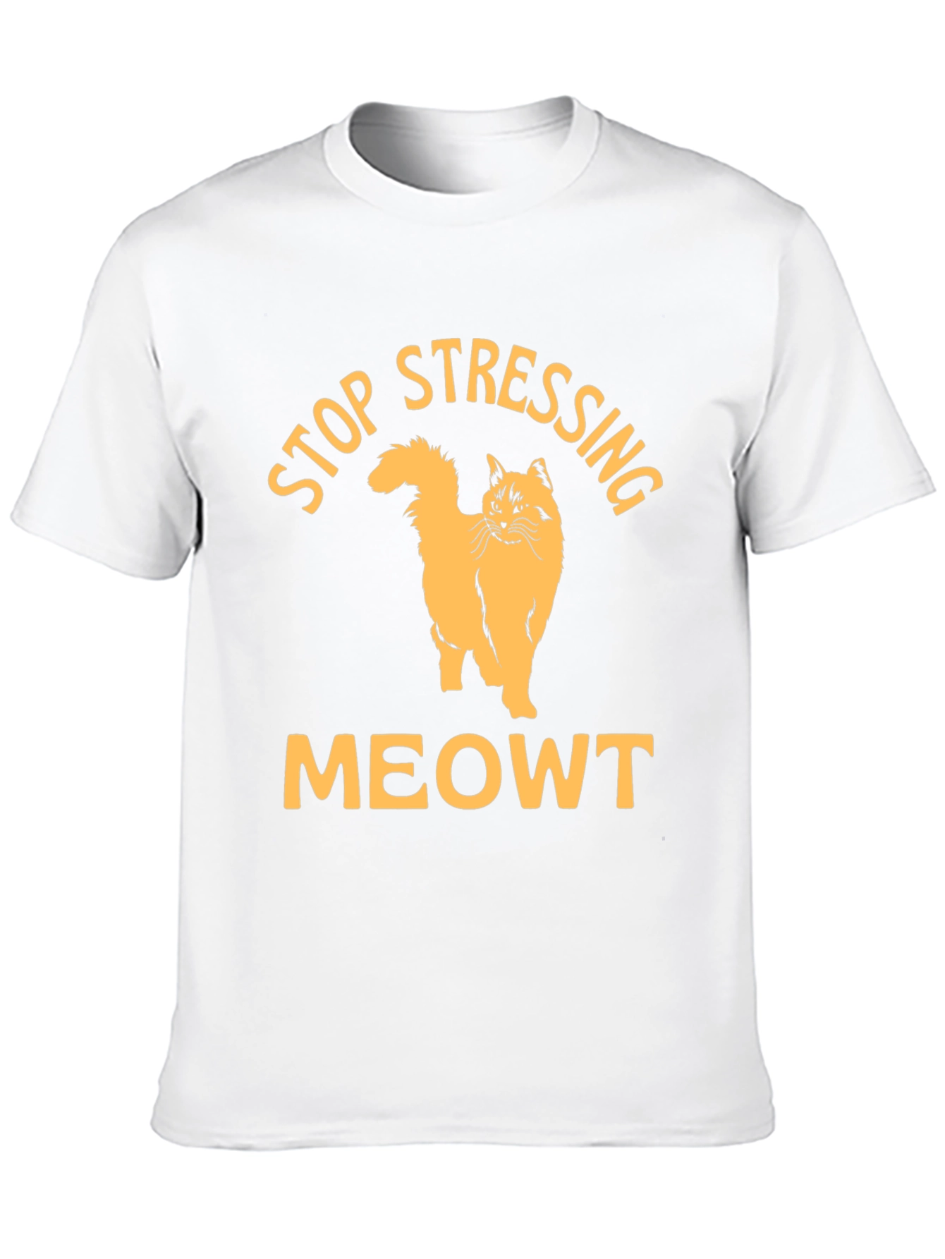 Black Stop Stressing Meowt Black T-Shirt view 10
