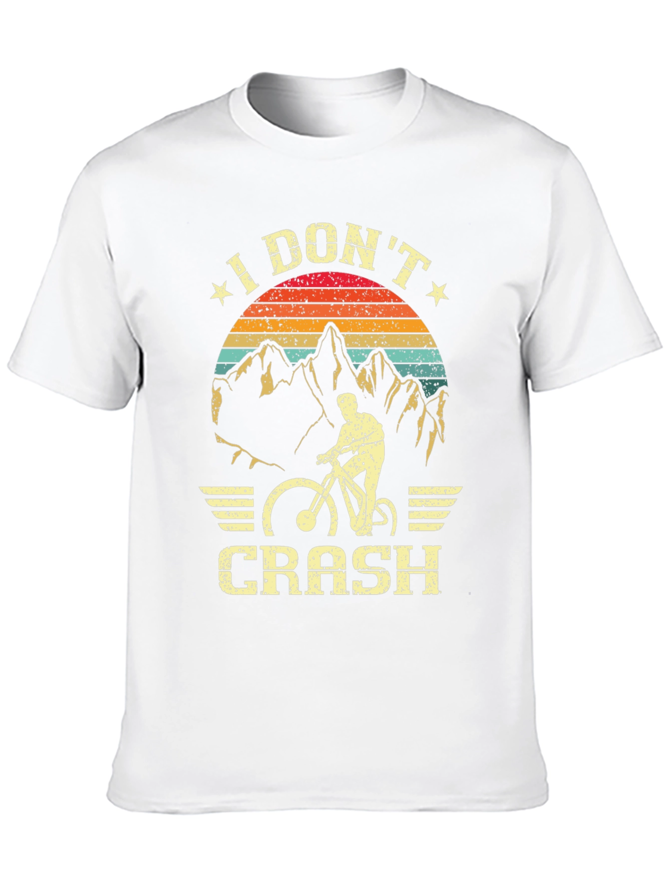 Black I Don't Crash Mountain Bike T-Shirt view 10