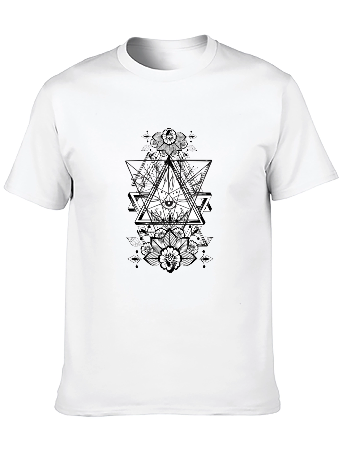 Black Geometric Eye Graphic Tee - Black view 10