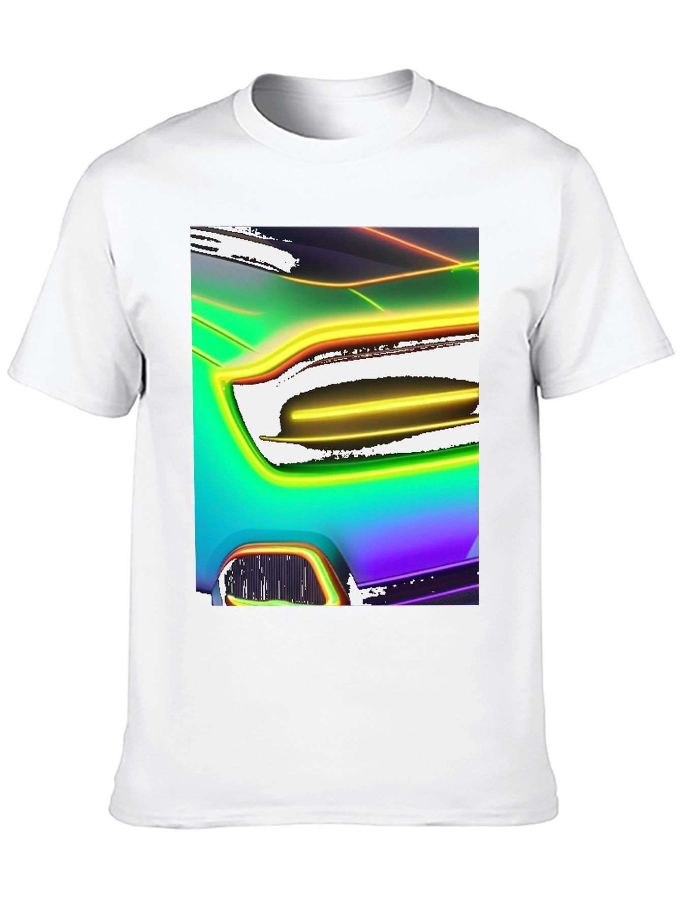 Black Neon Car Graphic Black T-Shirt view 10