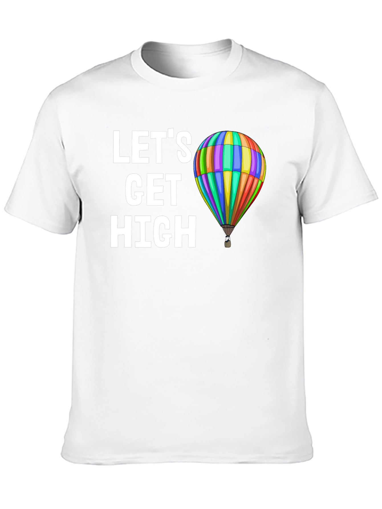 Black Let's Get High Hot Air Balloon Graphic Tee view 10