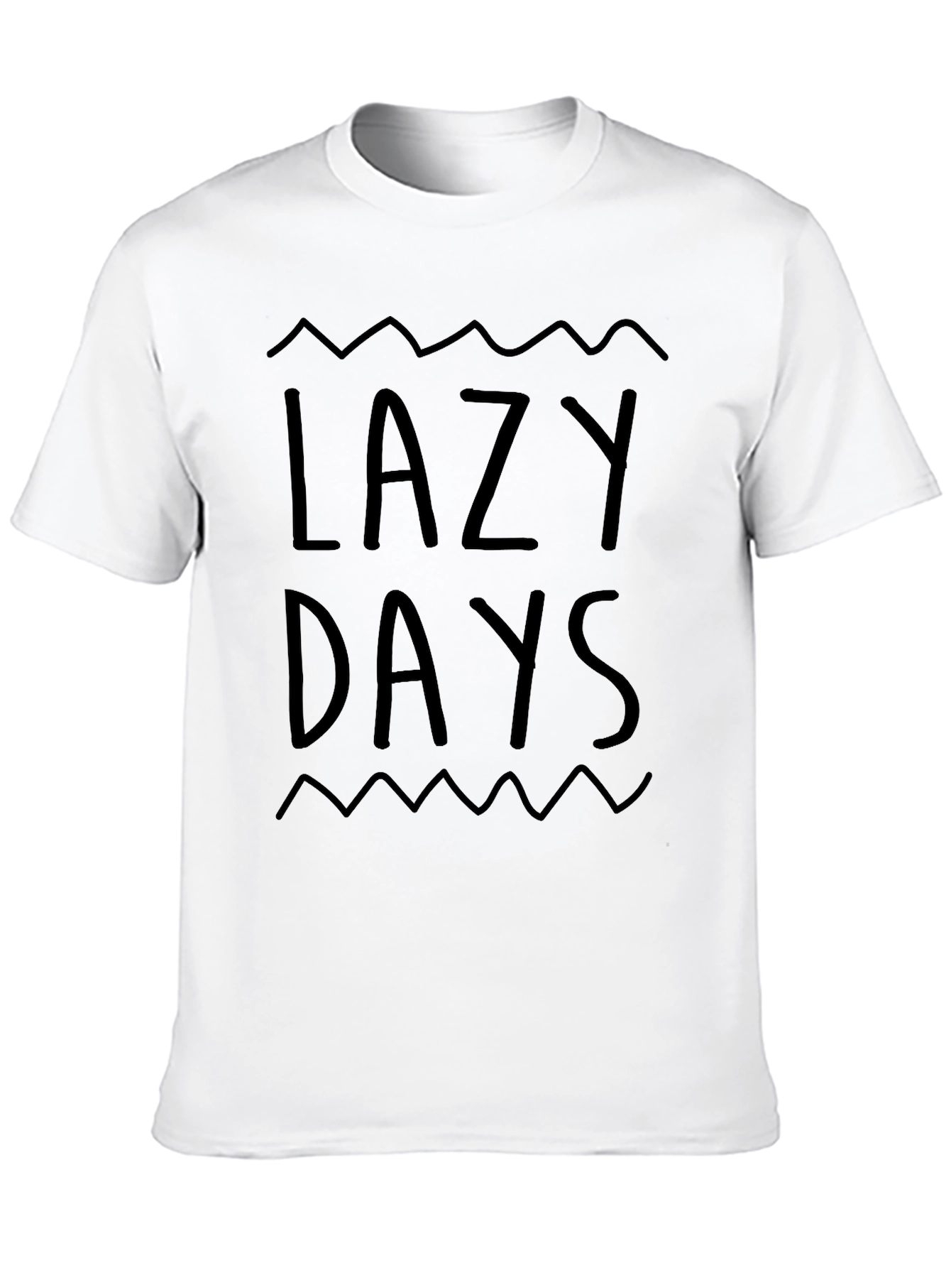 Black Lazy Days Black Graphic Tee - Relaxed Comfort view 10
