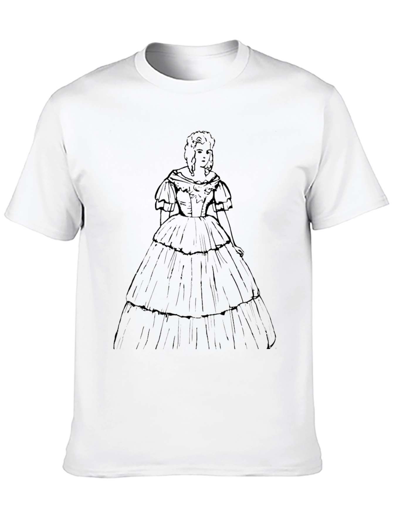 Black Victorian Dress Graphic Tee - Stylish Retro Design view 10