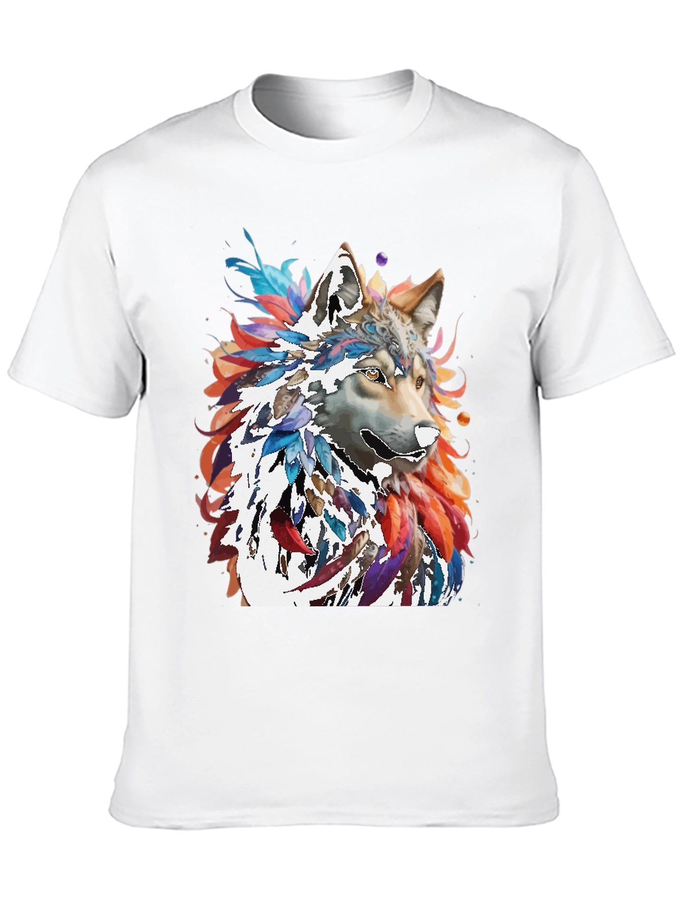 Black Wolf Art Graphic Tee - Men's Black T-Shirt view 10