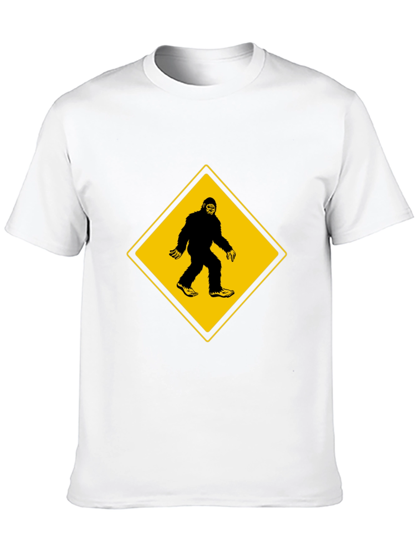 Black Bigfoot Crossing Men's Black T-Shirt view 10