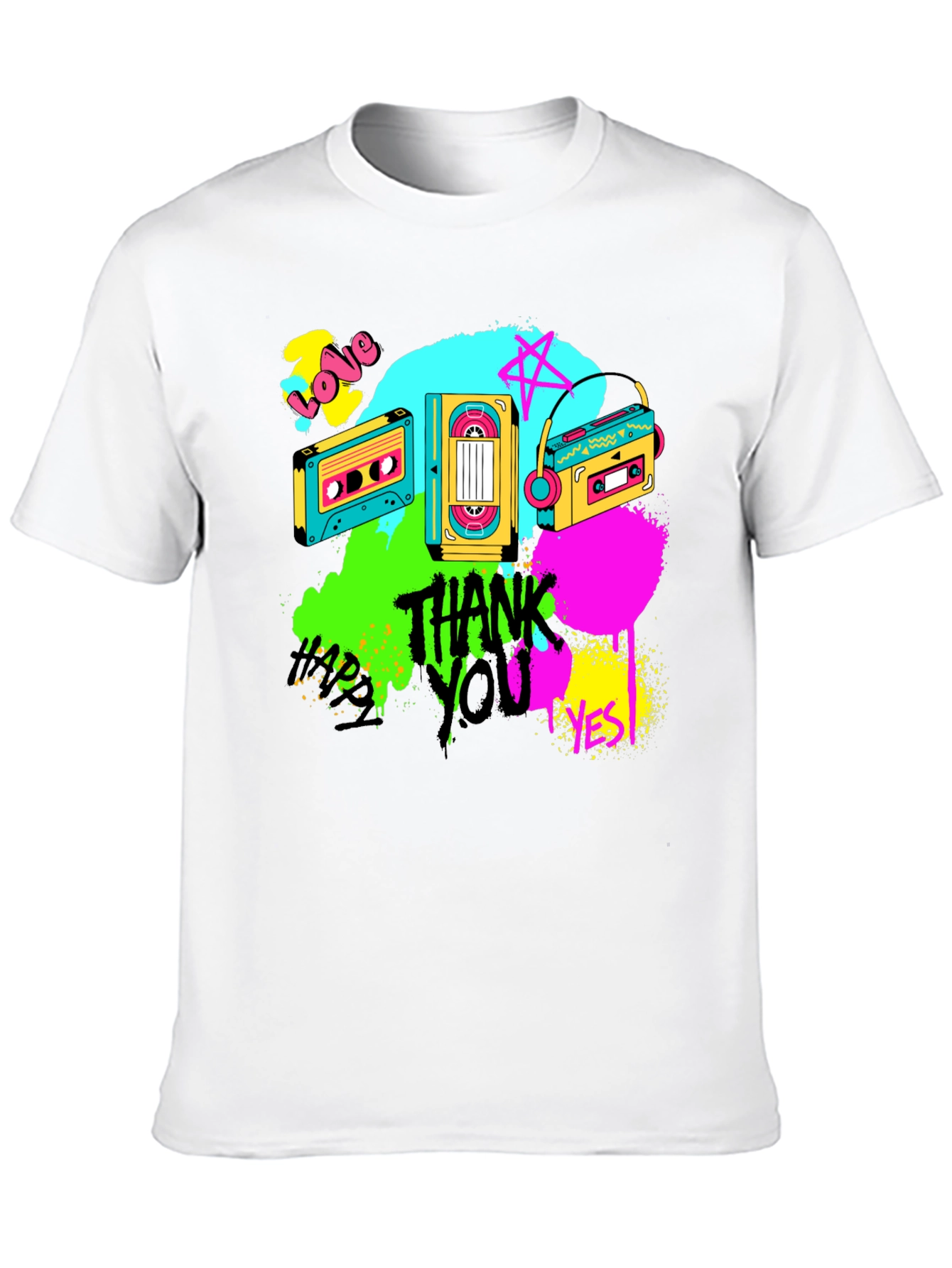 Black Retro Cassette Graphic T-Shirt - 80s Vibe view 10