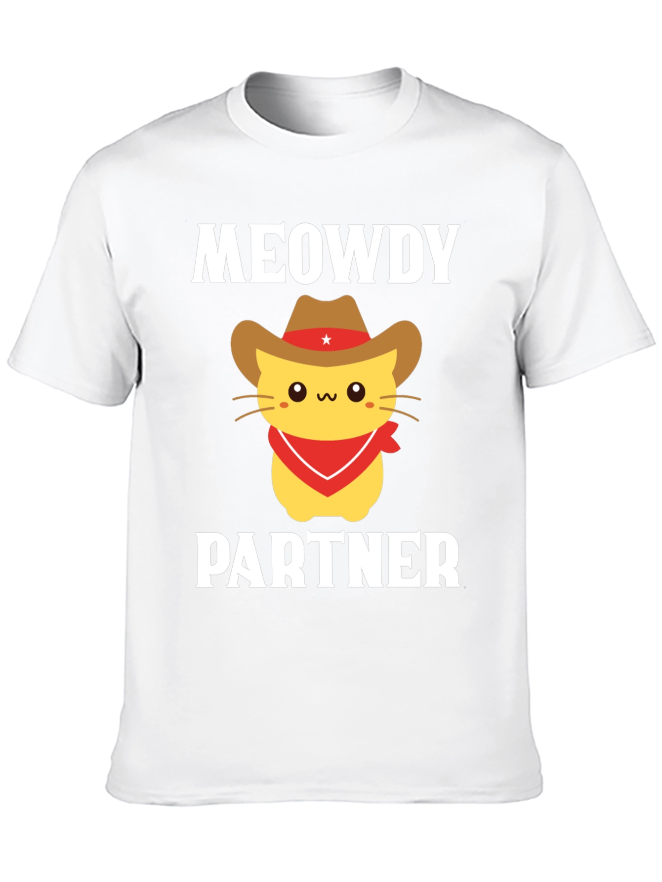Black Meowdy Partner Cat Cowboy T-Shirt view 10