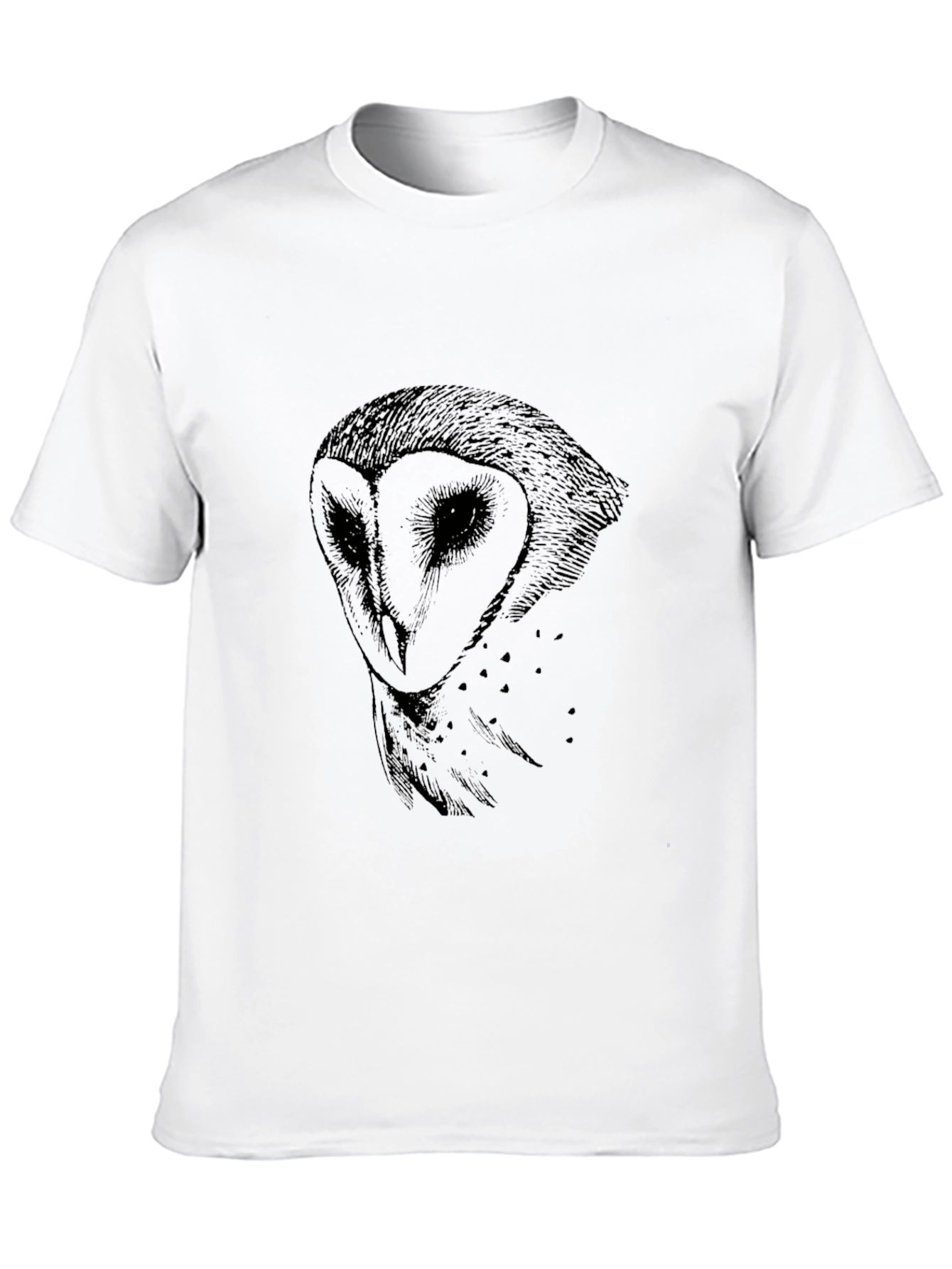 Black Men's Black Owl Graphic T-Shirt view 10