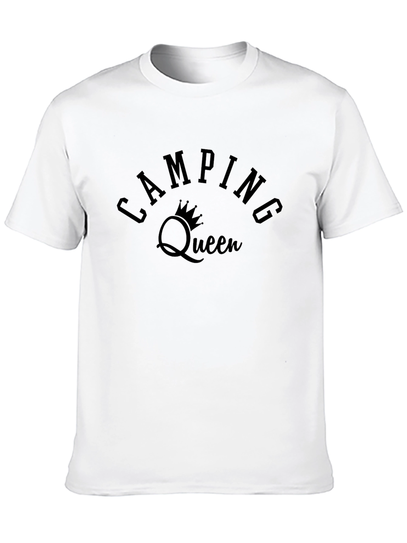 Black Camping Queen T-Shirt - Black Cotton Tee view 10