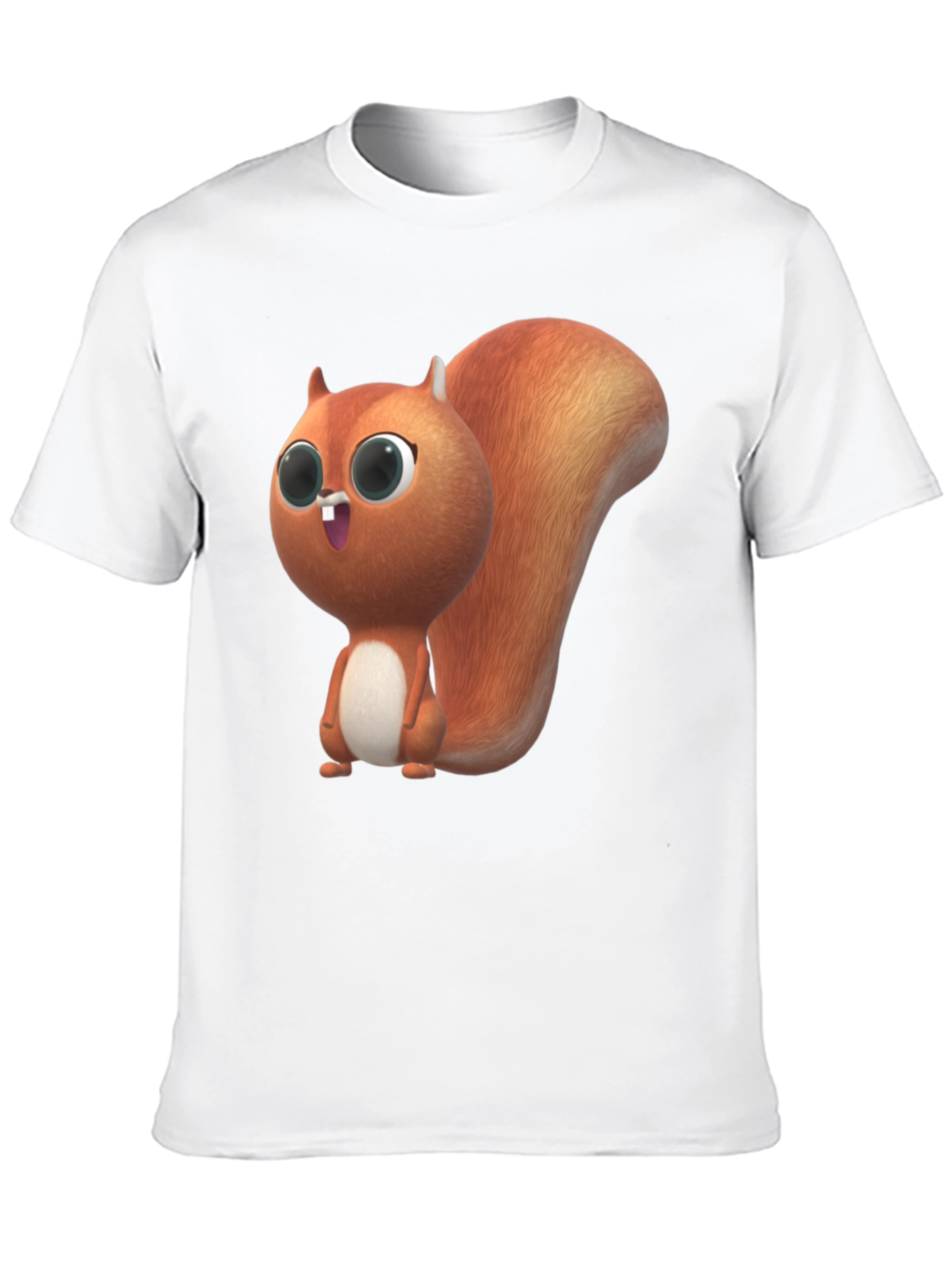 Black Cute Squirrel Graphic Black T-Shirt view 10