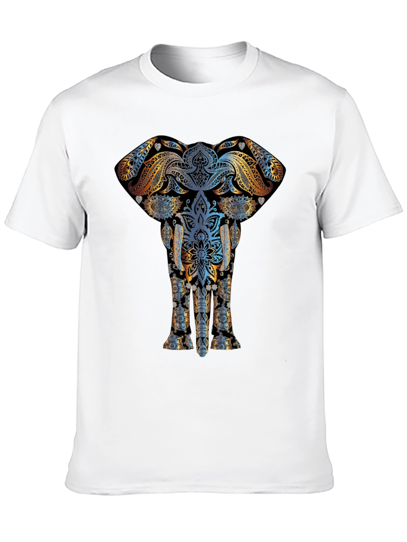 Black Elephant Mandala Graphic Tee - Stylish Black T-Shirt view 10