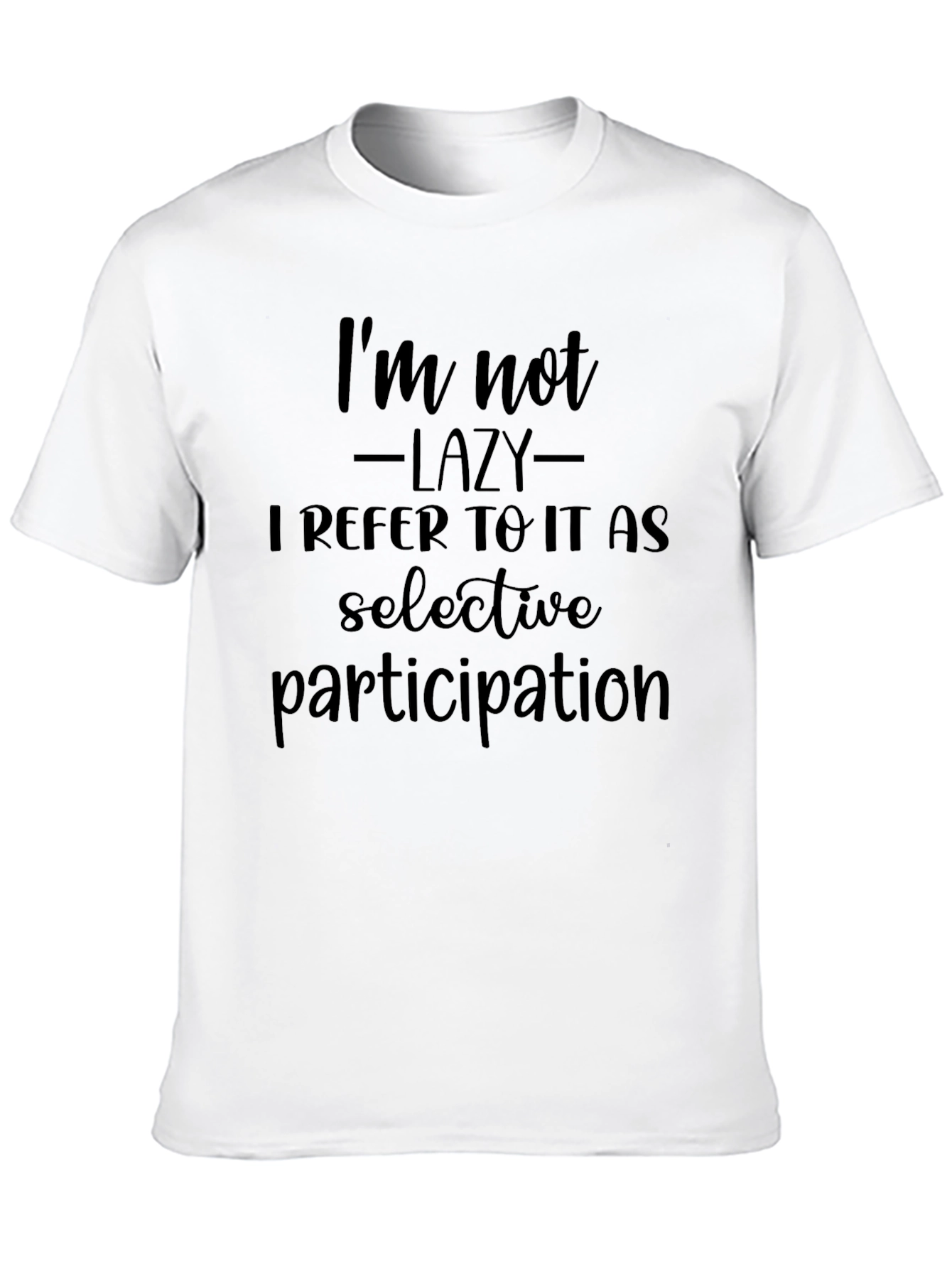 Black I'm Not Lazy Men's Graphic T-Shirt view 10